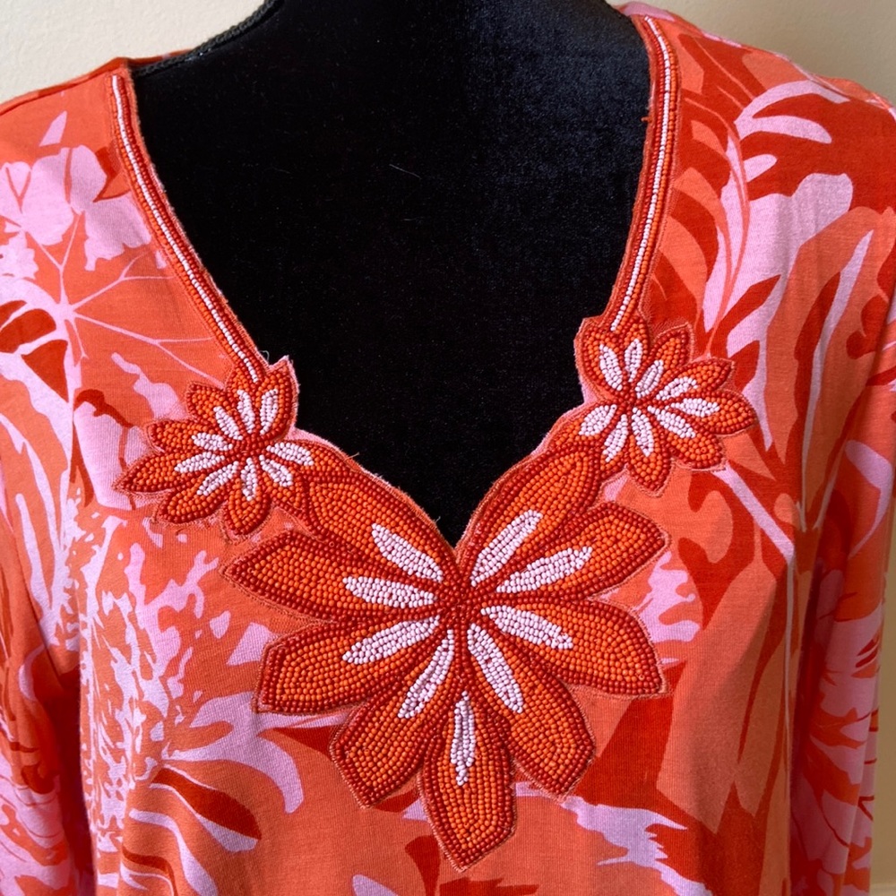 Soft Surroundings Del Rio bead embellished tunic top